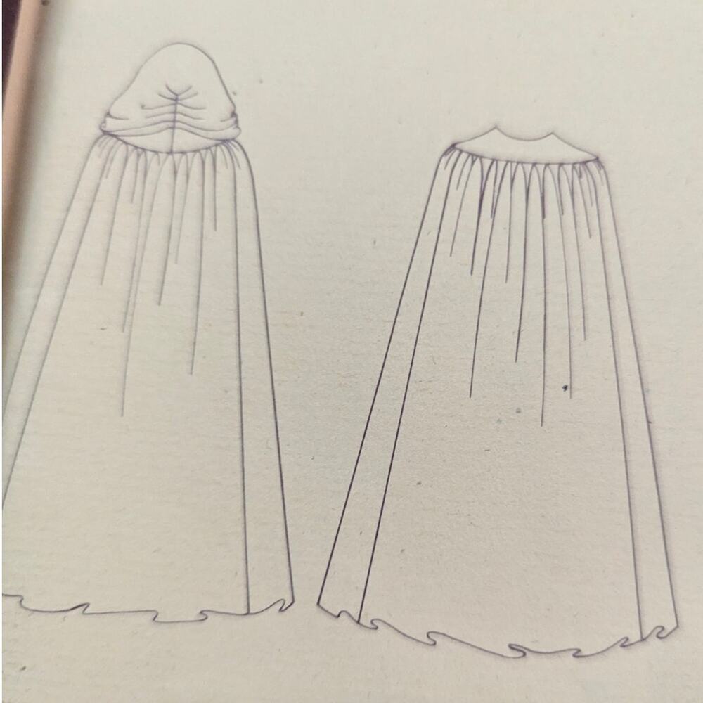Vintage Folkwear 207 Kinsale Cloak Sewing Pattern 1970s Irish Cape & Hood - Picture 3 of 9